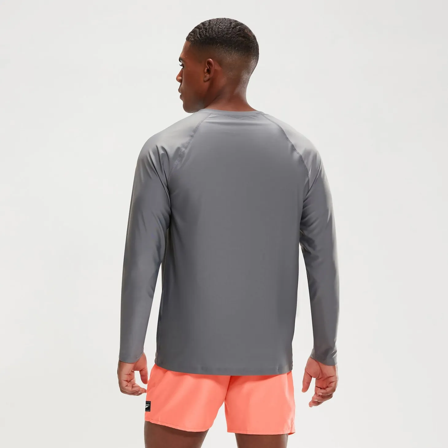Men's Essential Long Sleeve Swim Top Grey