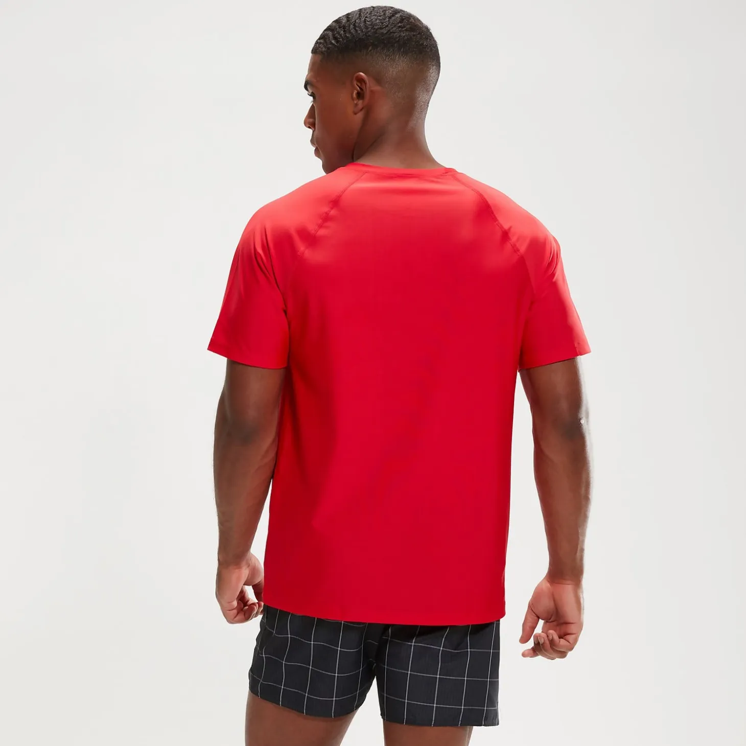 Men's Essential Short Sleeve Swim Top Red