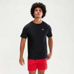 Men's Essential Short Sleeve Swim Top Black