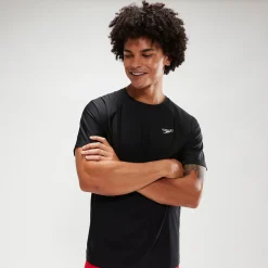 Men's Essential Short Sleeve Swim Top Black