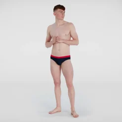 Men's Logo 7cm Brief Blue/Red