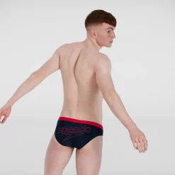 Men's Logo 7cm Brief Blue/Red