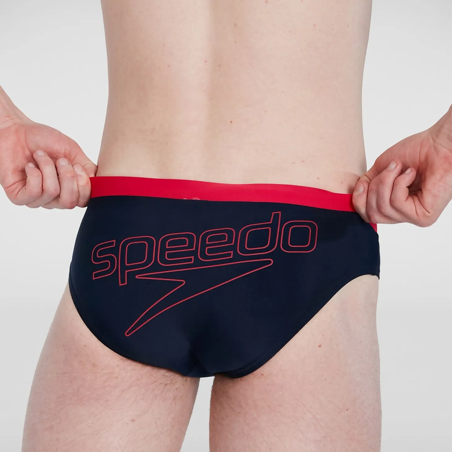 Men's Logo 7cm Brief Blue/Red
