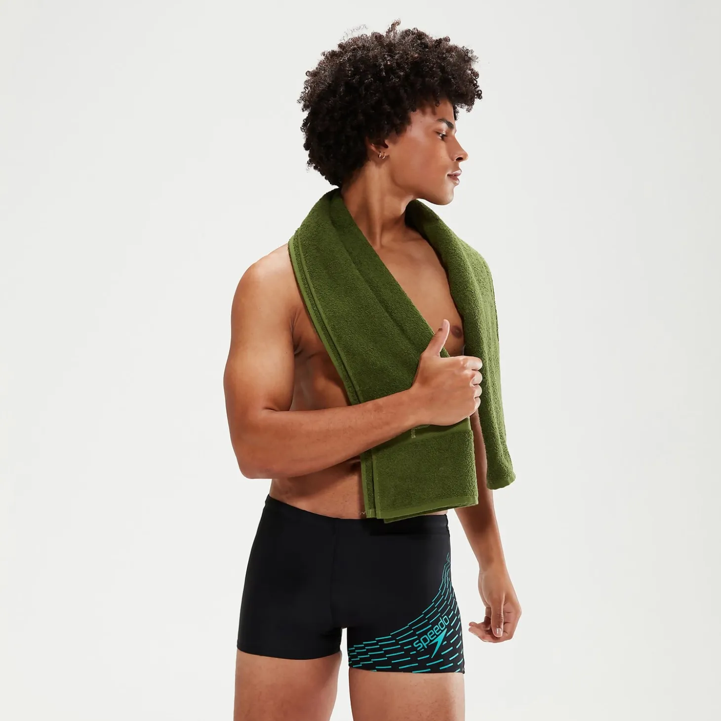 Men's Medley Logo Aquashorts Black/Aqua