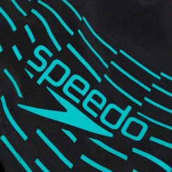 Men's Medley Logo Aquashorts Black/Aqua