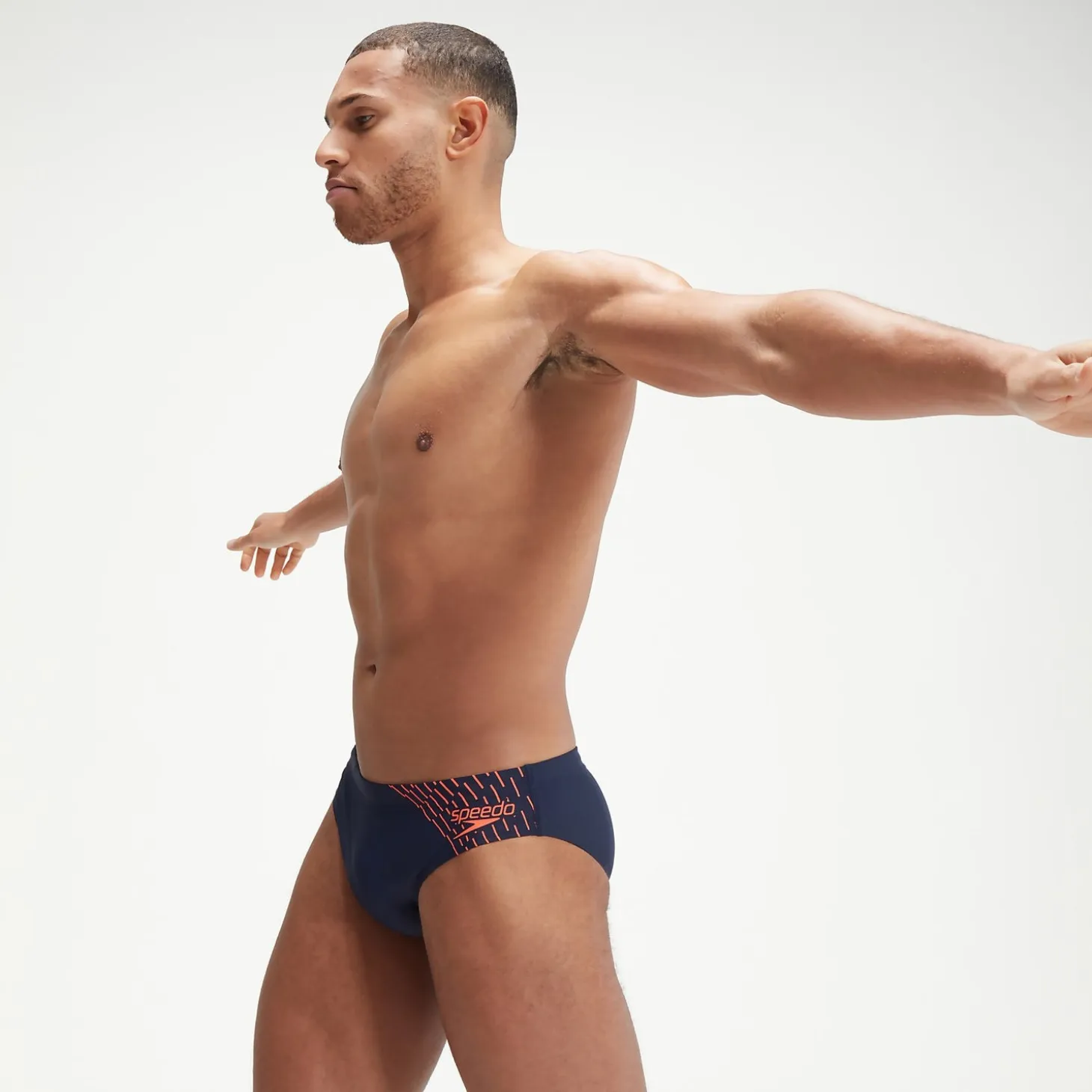 Men's Medley Logo 7cm Brief Navy/Orange