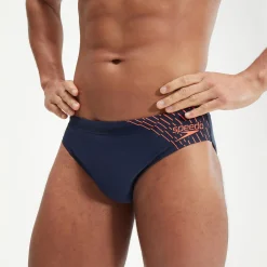 Men's Medley Logo 7cm Brief Navy/Orange