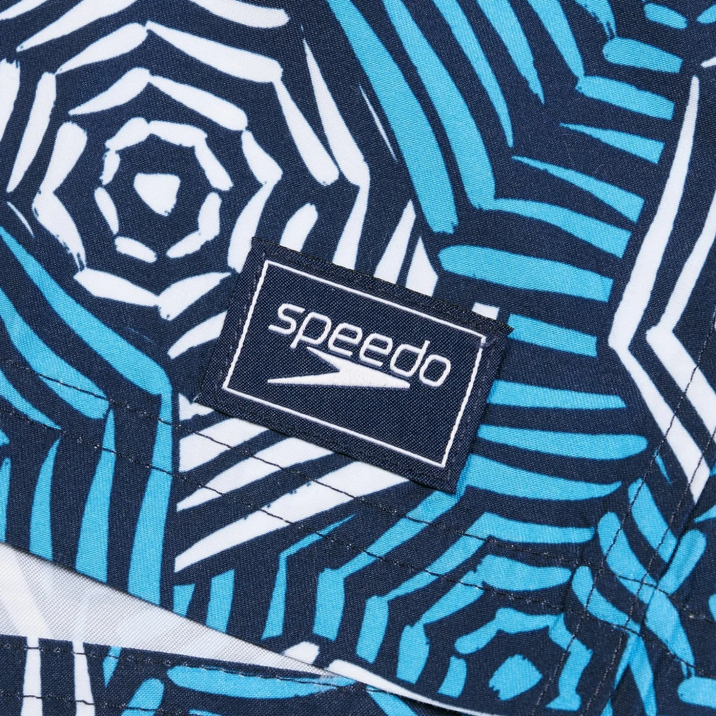 Men's Printed Leisure 16" Swim Shorts Blue/White