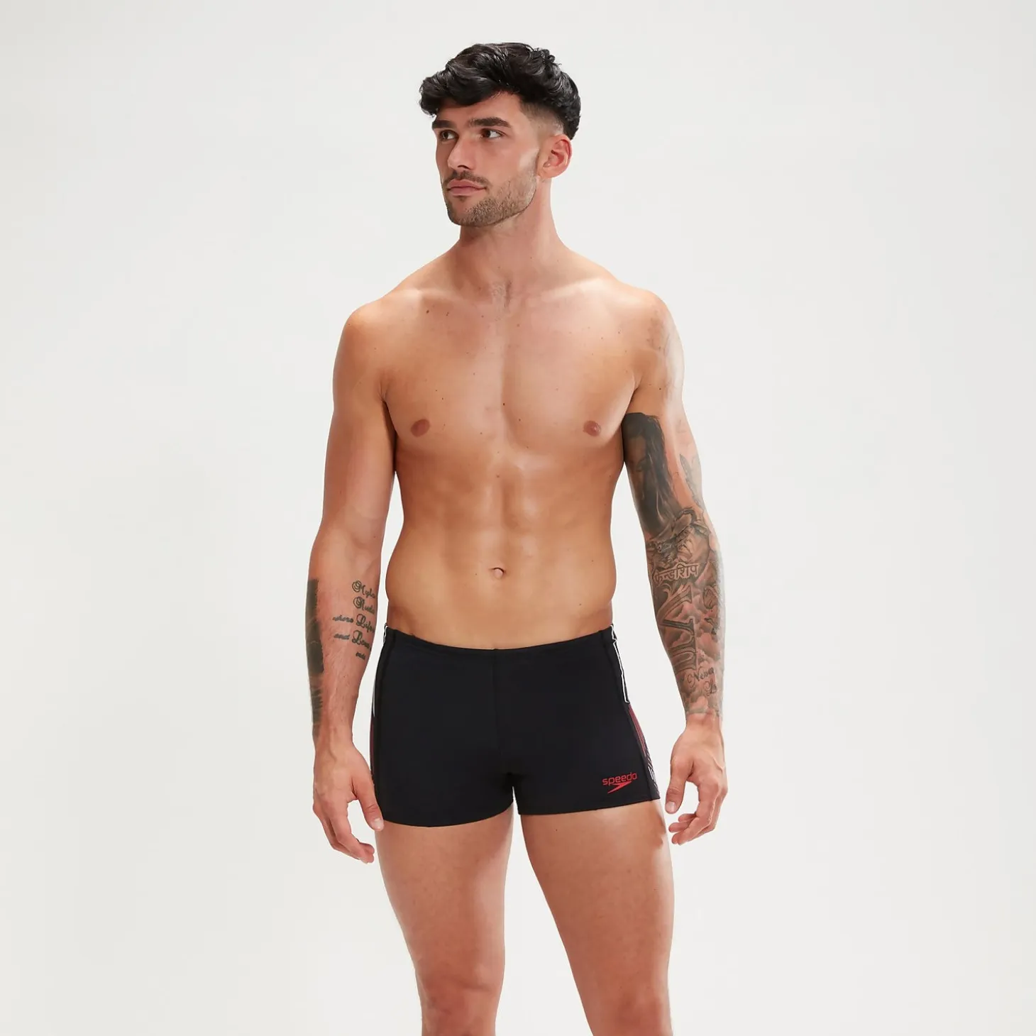 Men's Tech Panel Aquashorts Black/Red