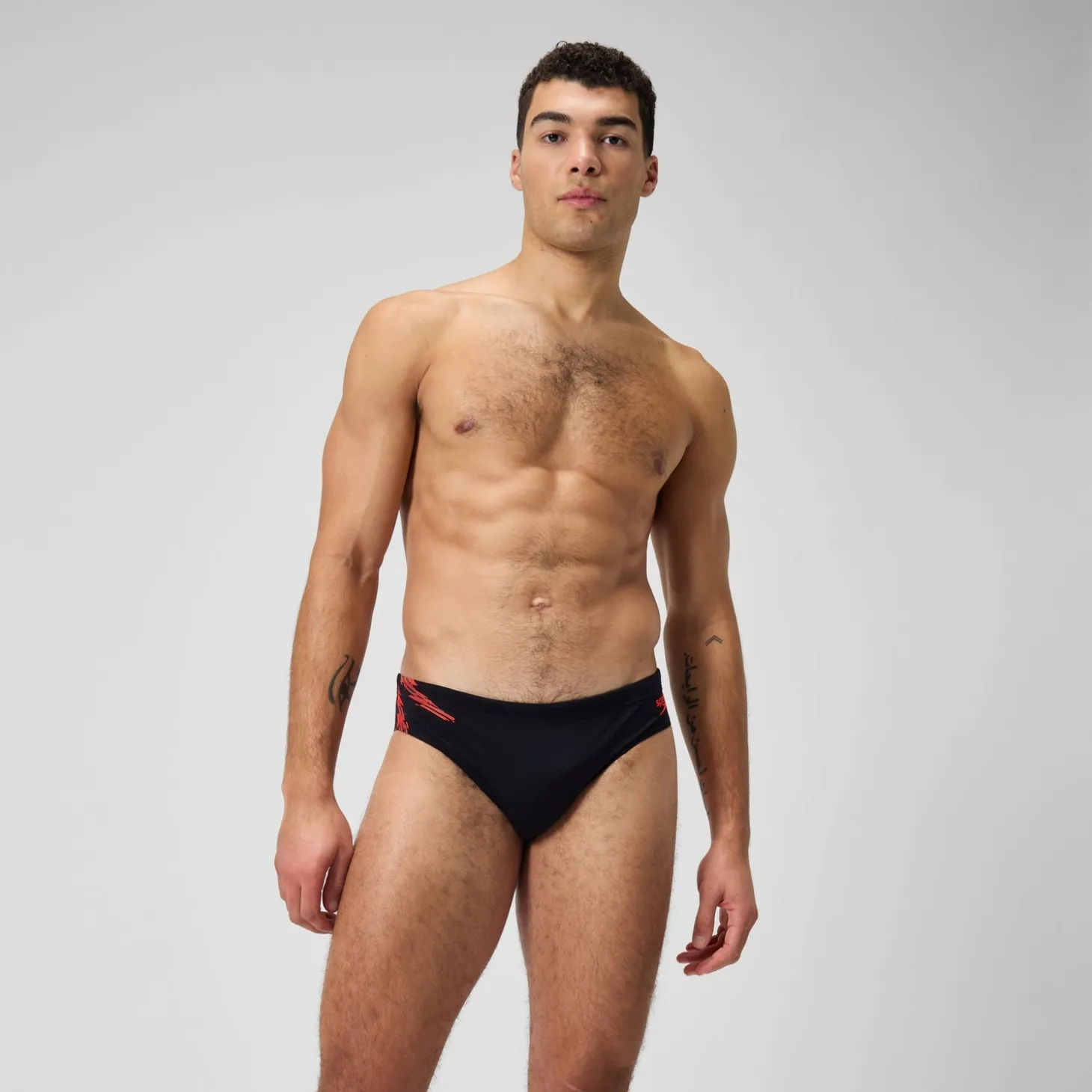 Men's Tech Panel 7cm Brief Black/Red