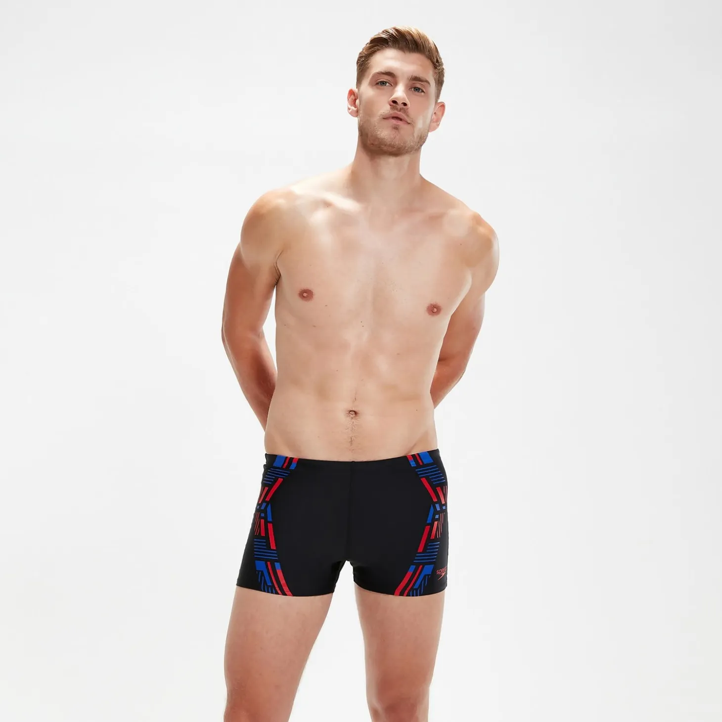 Men's Tech Print Aquashorts Black/Blue