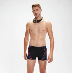 Men's Tech Print Aquashorts Black/Blue