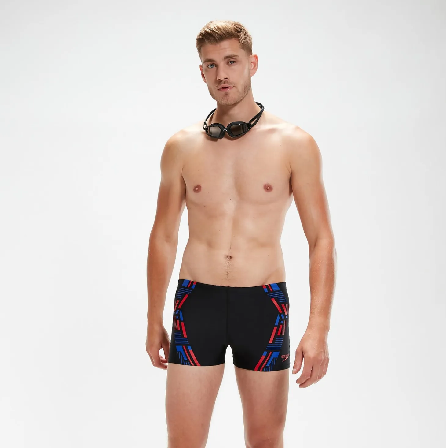 Men's Tech Print Aquashorts Black/Blue