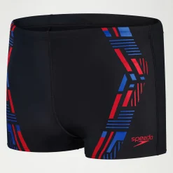 Men's Tech Print Aquashorts Black/Blue