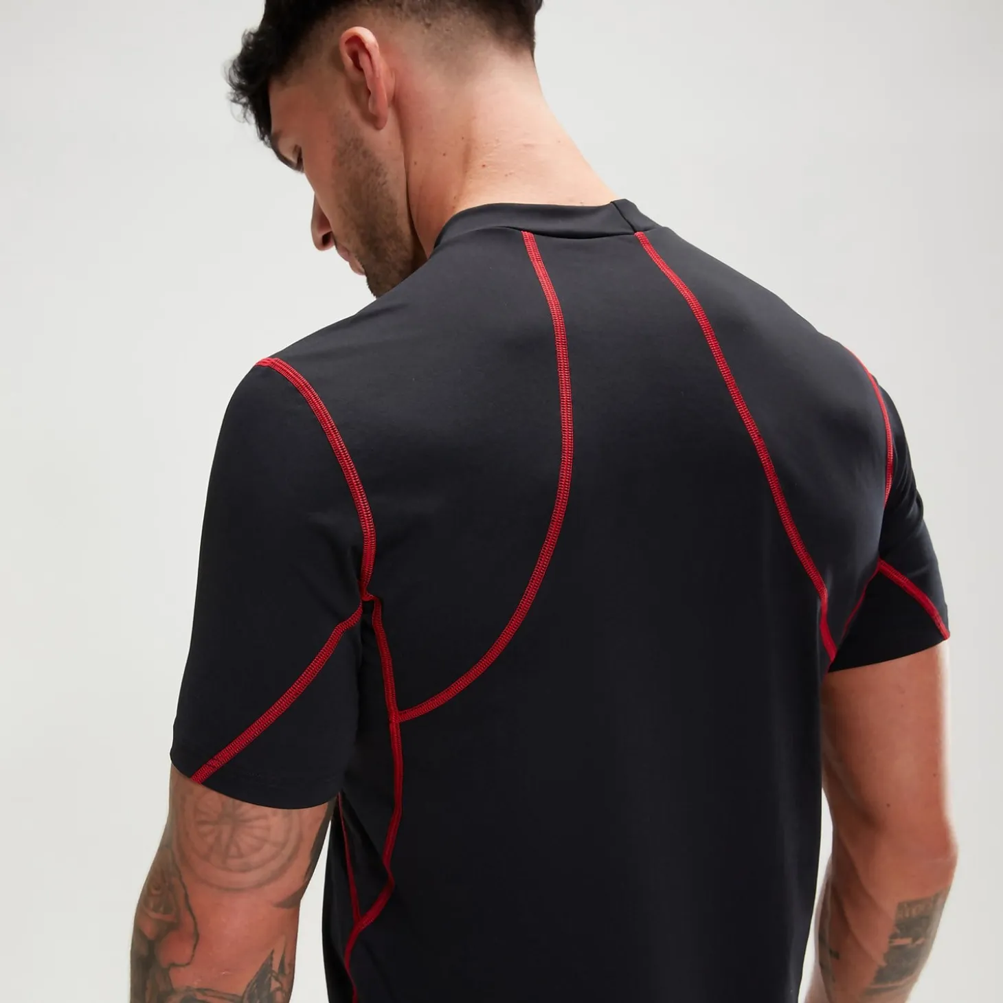 Men's Tech Short Sleeve Rash Top Black/Red