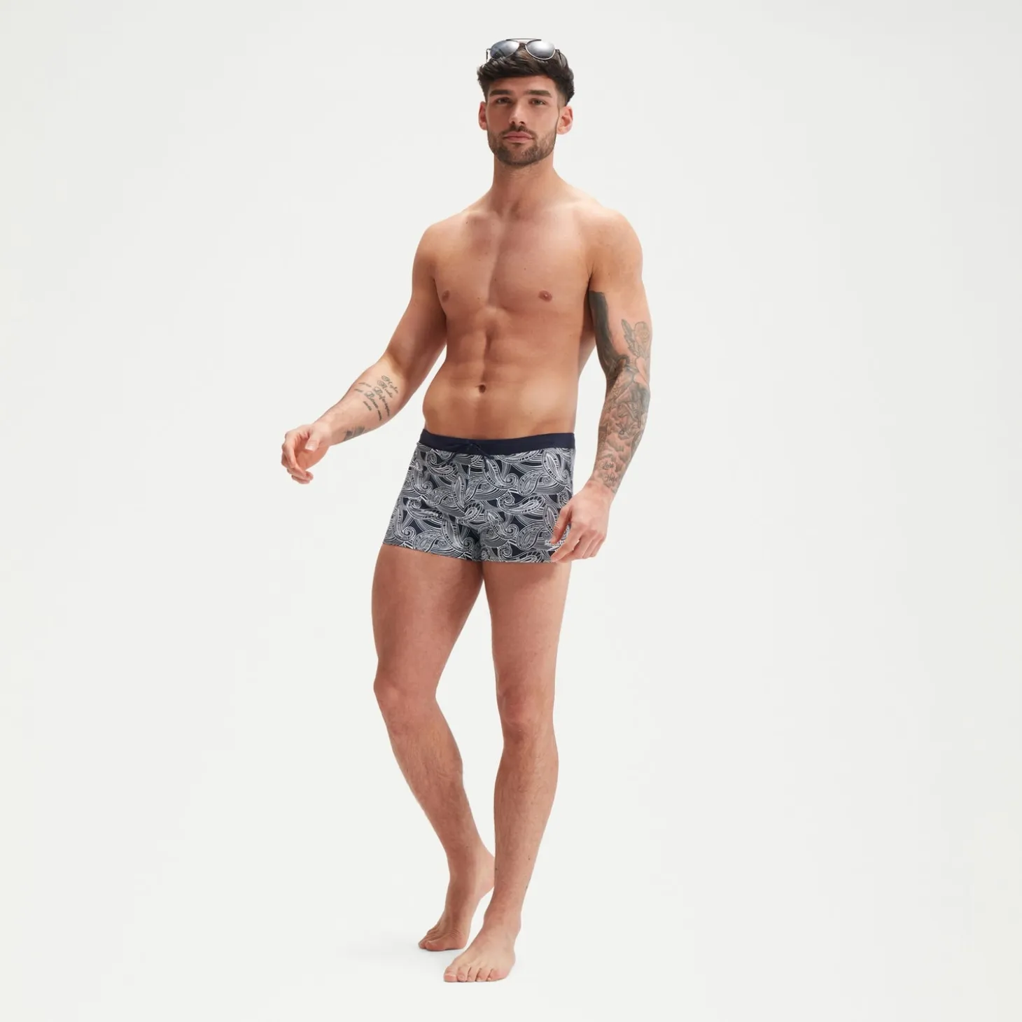 Men's Valmilton Allover Aquashort Navy/White