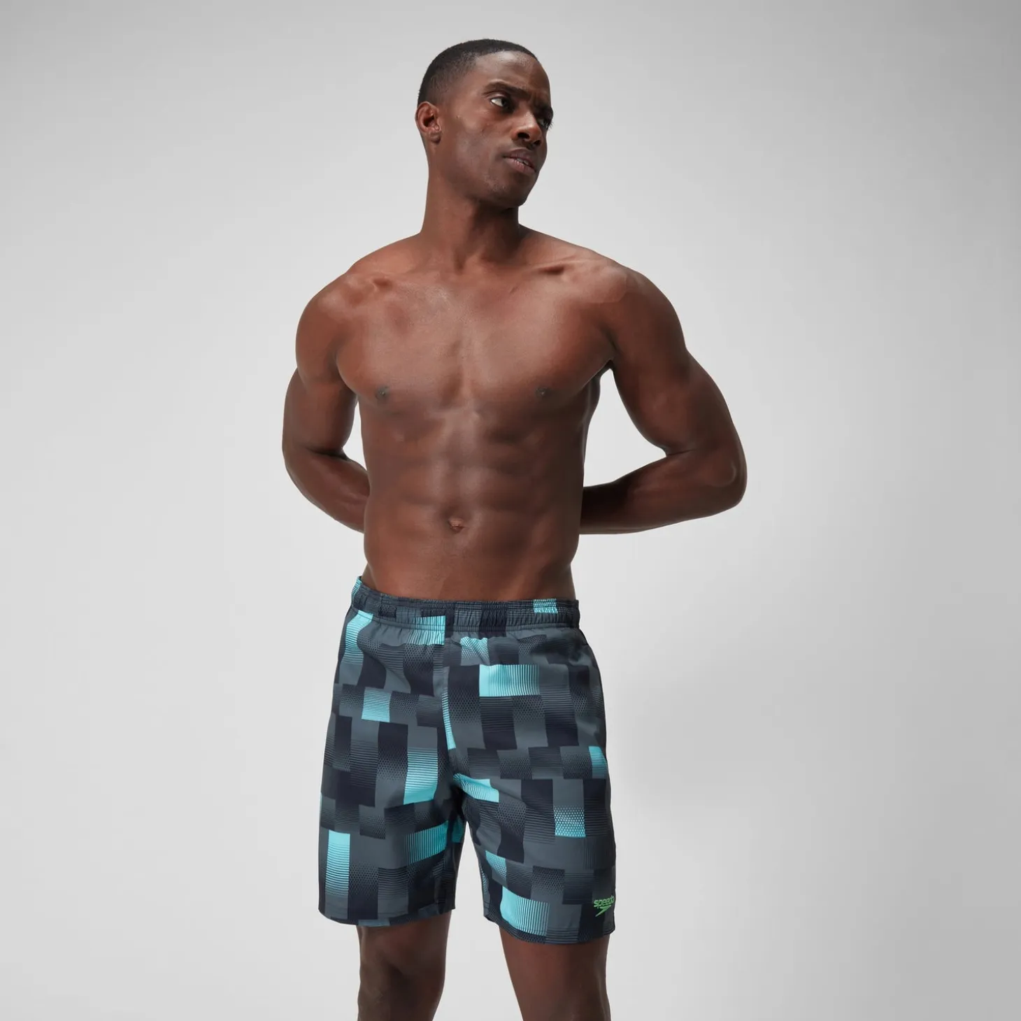Men's Xpress Lite Allover 18" Swim Shorts Grey/Black