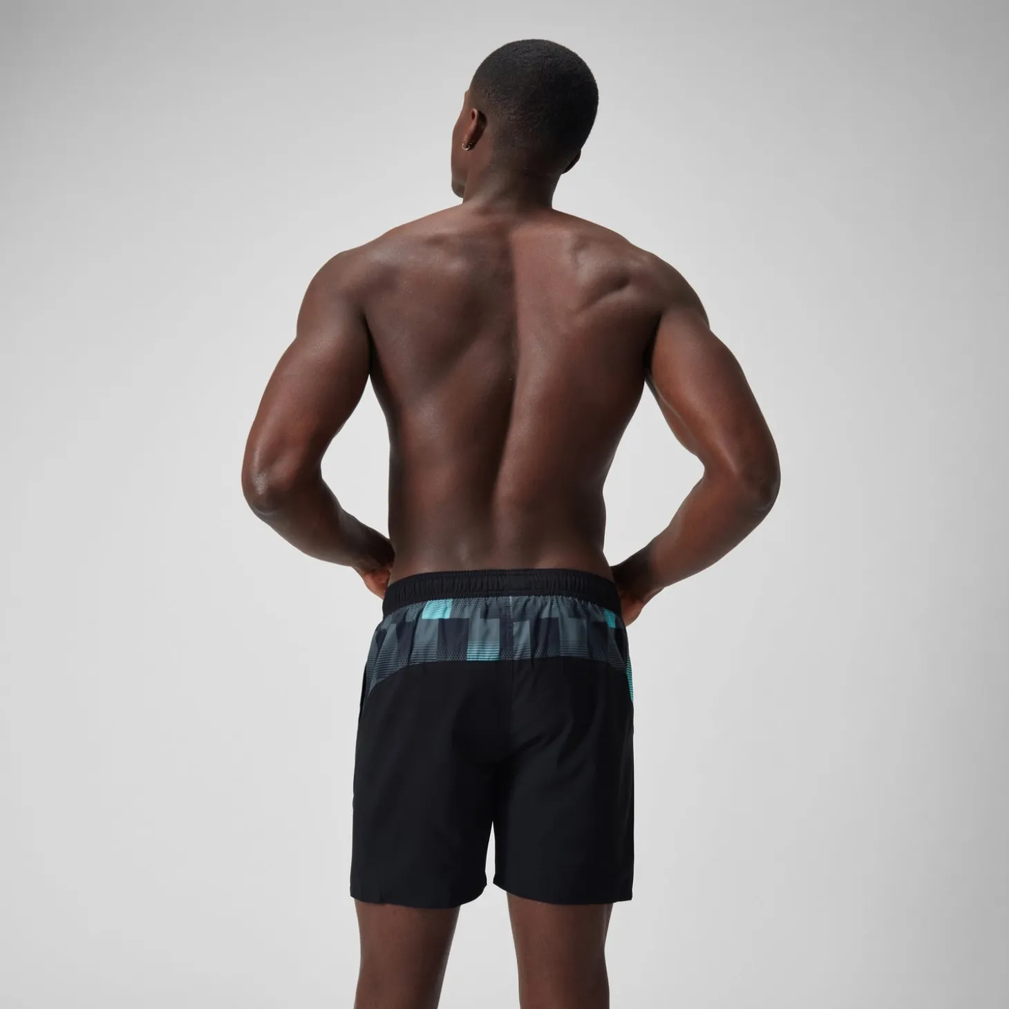 Men's Xpress Lite Panel 16" Swim Shorts Black/Grey
