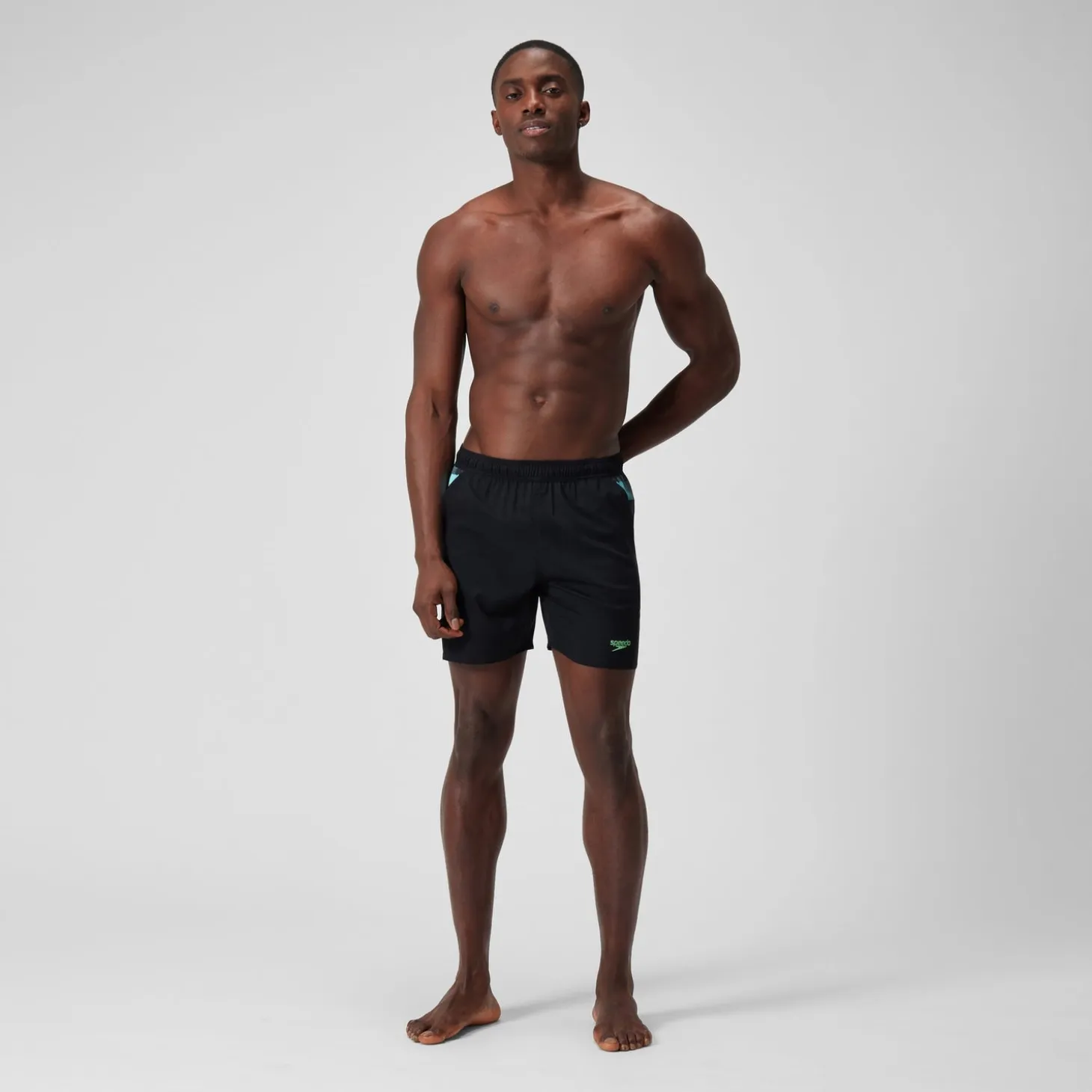 Men's Xpress Lite Panel 16" Swim Shorts Black/Grey