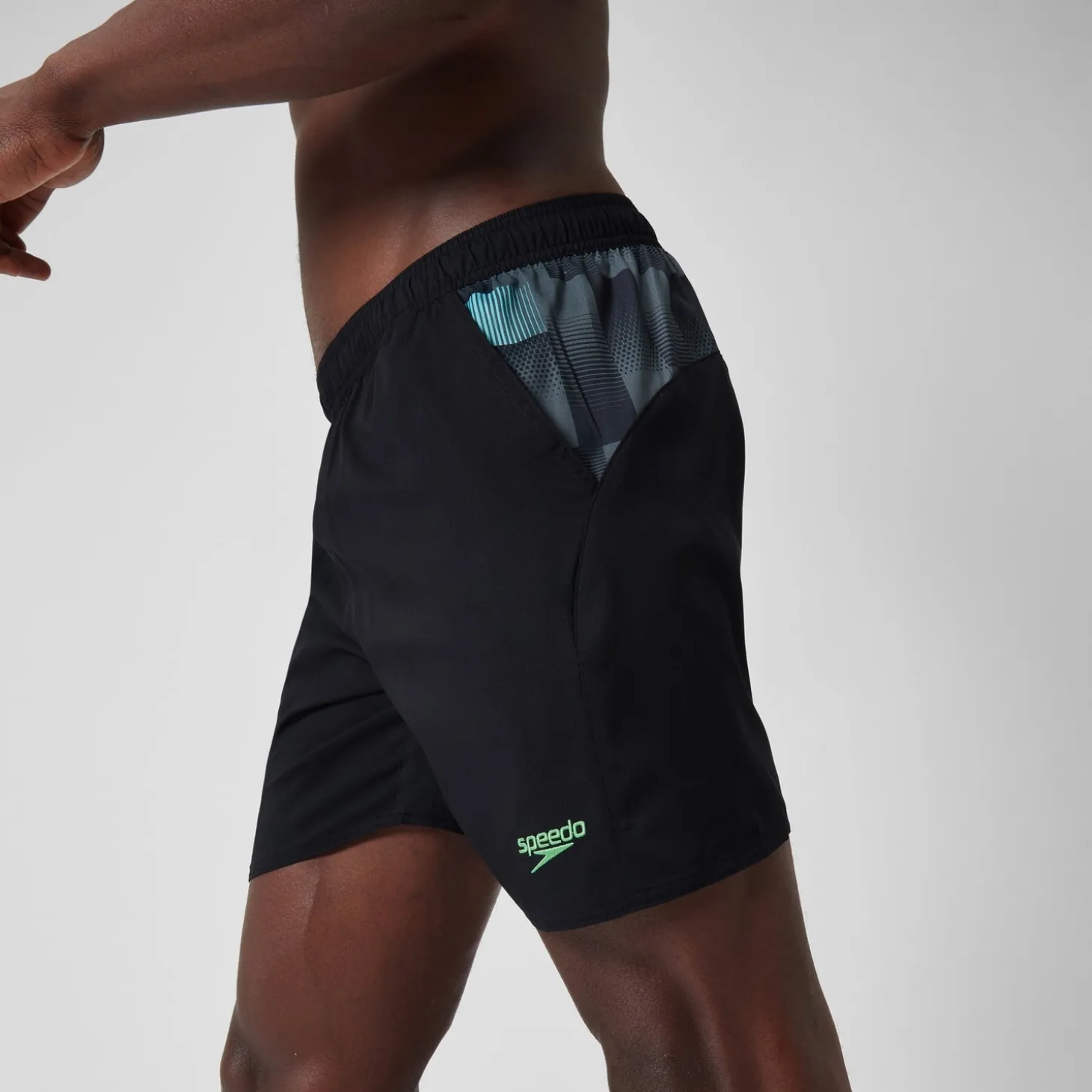 Men's Xpress Lite Panel 16" Swim Shorts Black/Grey