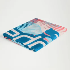 Printed Beach Towel Pink/Coral