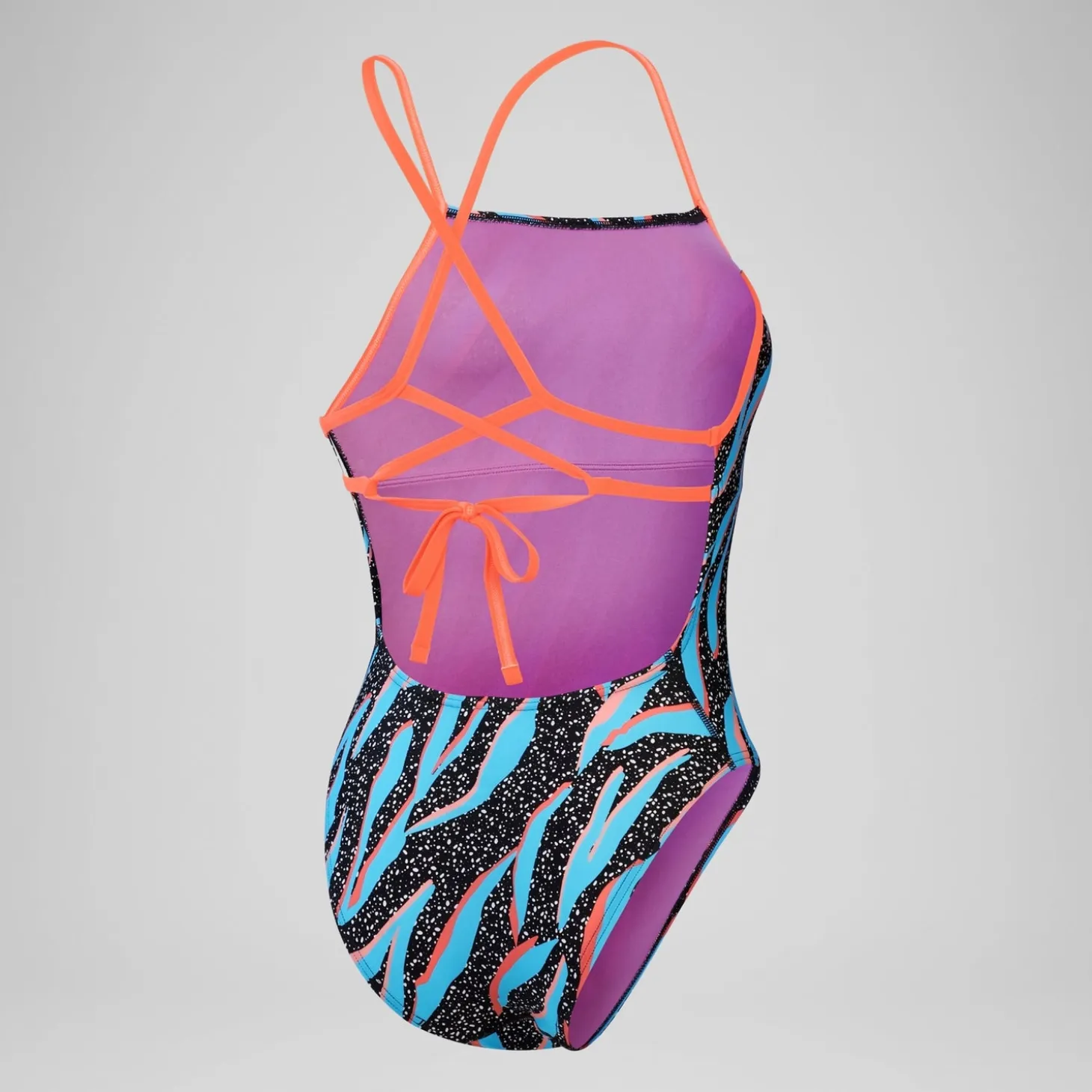 Women's Club Training Allover Lattice Tie Back Swimsuit Blue/Blue