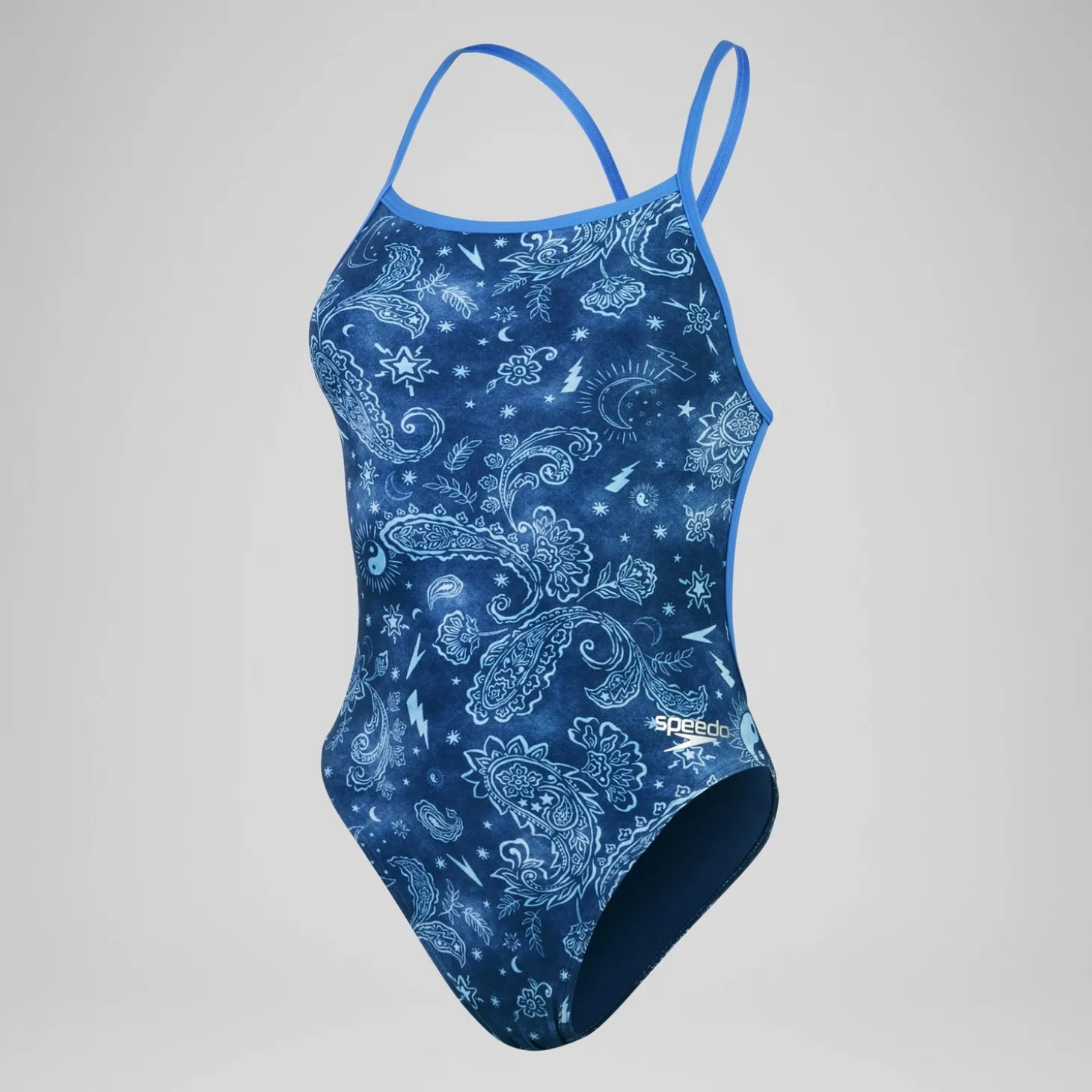 Women's Club Training Allover Digital Vback Swimsuit Blue