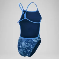 Women's Club Training Allover Digital Vback Swimsuit Blue