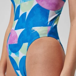 Women's Club Training Allover Digital Starback Swimsuit Green/Pink