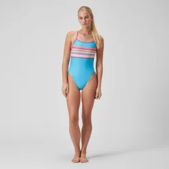 Women's Club Training Placement Digital Vback Swimsuit Blue/Pink