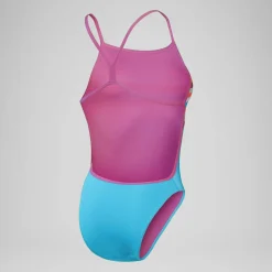 Women's Club Training Placement Digital Vback Swimsuit Blue/Pink
