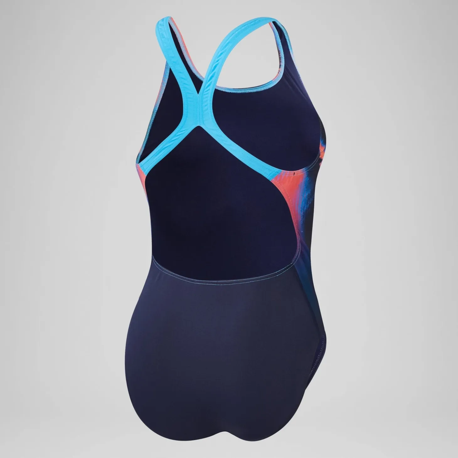 Women's Club Training Placement Digital Powerback Swimsuit Navy/Red