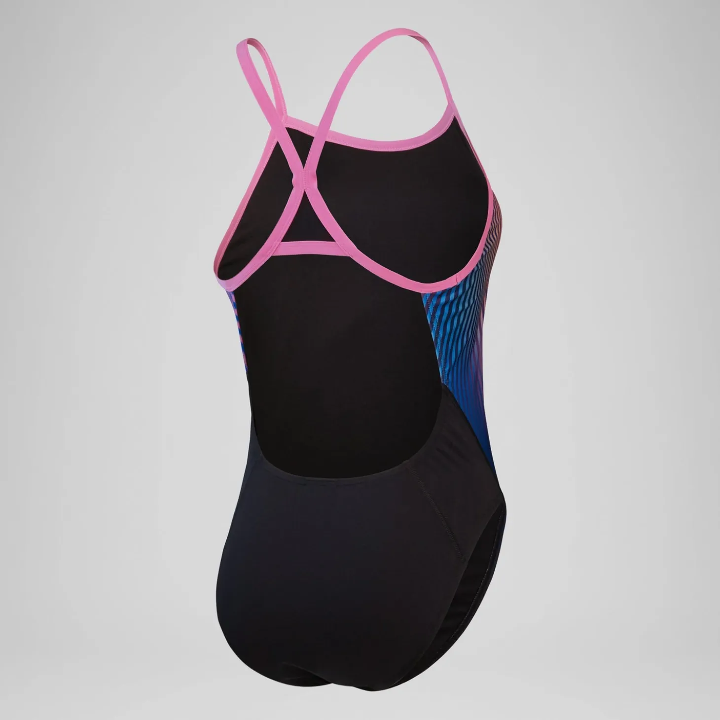 Women's Club Training Placement Digital Turnback Swimsuit Black/Pink