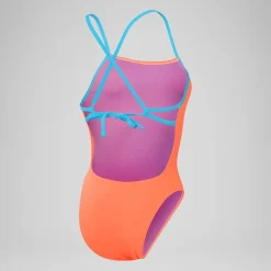 Women's Club Training Solid Tie Back Swimsuit Red