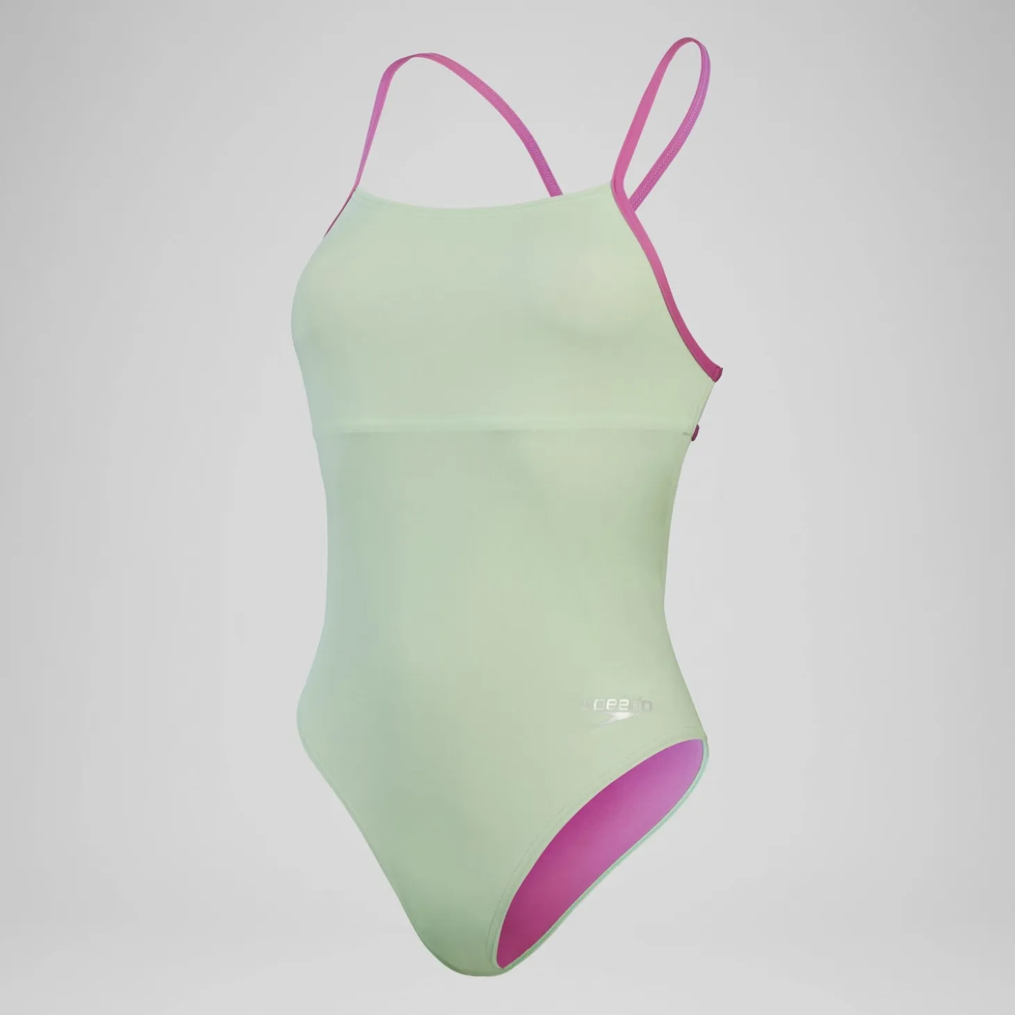 Women's Club Training Solid Lattice Tie Back Swimsuit Green