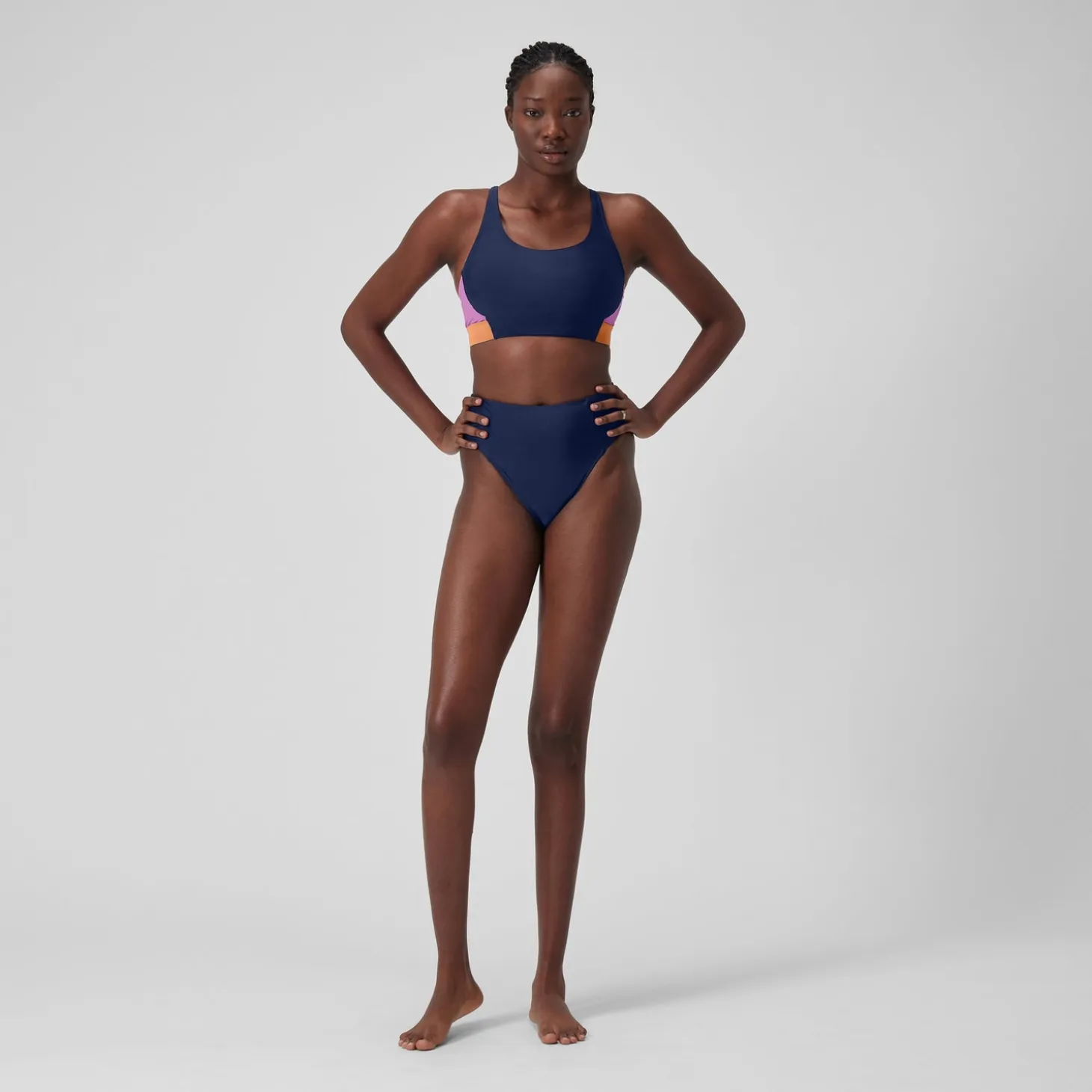 Women's Colourblock Bikini Top Blue
