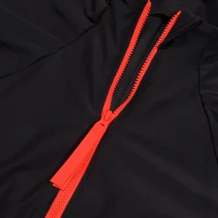 Women's Colourblock Long Sleeve Zip Swimsuit Black/Red