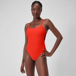 Women's Colourblock Racerback Swimsuit Red
