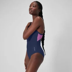 Women's Colourblock Racerback Swimsuit Blue