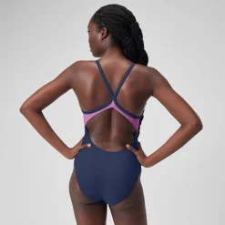 Women's Colourblock Racerback Swimsuit Blue