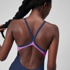 Women's Colourblock Racerback Swimsuit Blue