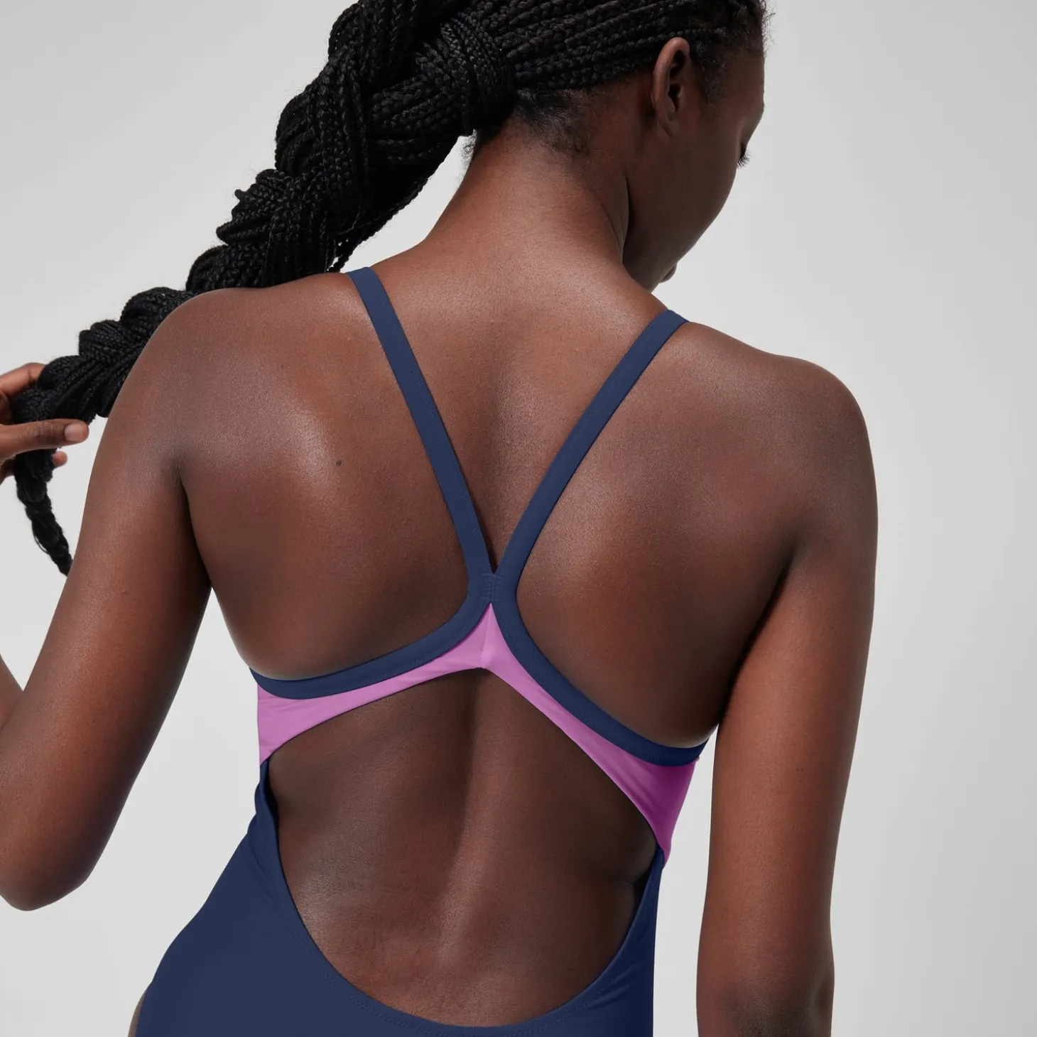 Women's Colourblock Racerback Swimsuit Blue