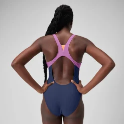 Women's Colourblock Zip Swimsuit Blue