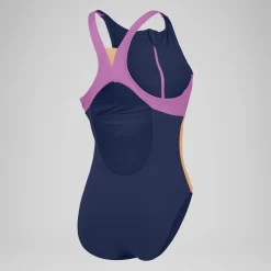 Women's Colourblock Zip Swimsuit Blue