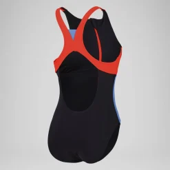 Women's Colourblock Zip Swimsuit Black/Red
