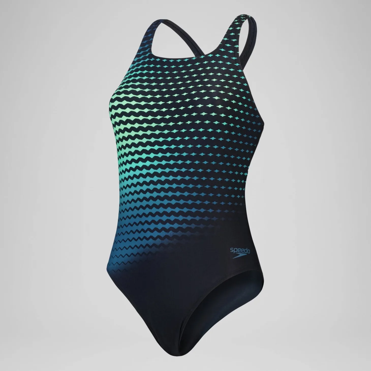 Women's Digital Printed Medalist Swimsuit Black/Teal