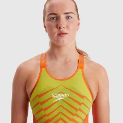 Women's Fastskin LZR Pure Intent Openback Kneeskin Orange/Yellow