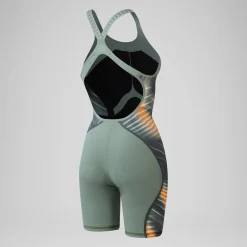 Women's Fastskin LZR Pure Intent 2.0 Openback Kneeskin Green/Orange