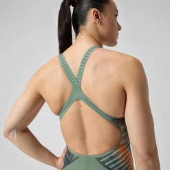 Women's Fastskin LZR Pure Intent 2.0 Openback Kneeskin Green/Orange