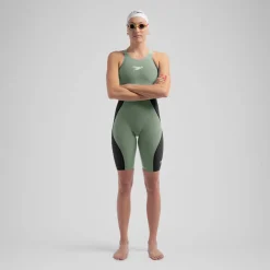 Women's Fastskin LZR Pure Intent 2.0 Openback Kneeskin Green/Black